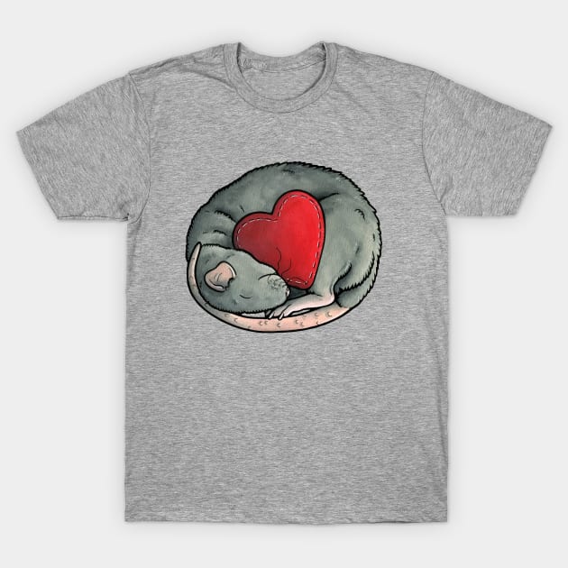 Grey/blue rat T-Shirt by animalartbyjess